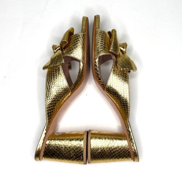 Butrich Bow Slide Pump in Gold Embossed Snake Size 40 (fits like an 8.5/9) - Picture 3 of 12